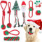 8-Pack Weihnachtshundspielzeug, Weihnachtshundspielzeug Set für Welpen, Lustige Baumwollseilspielzeug für Welpen Kleine Mittlere Hunde, Hund für Zahnreinigung Interagierende Spiele