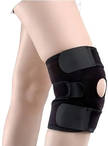 BDEPSTR Tutore Ginocchio, con Stabilizzatori Laterali Ginocchiera Ortopedica Rotulea Regolabile Supporto Sportiva, per Corsa, Lesioni al Menisco, Artrite, Infortunio Sportivo