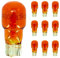 cyclingcolors 10x Ampoule 12V 10W T13 W2.1x9.5d clignotant latéral voiture moto scooter éclairage goutte d'eau lampe tableau bord indicateur, orange