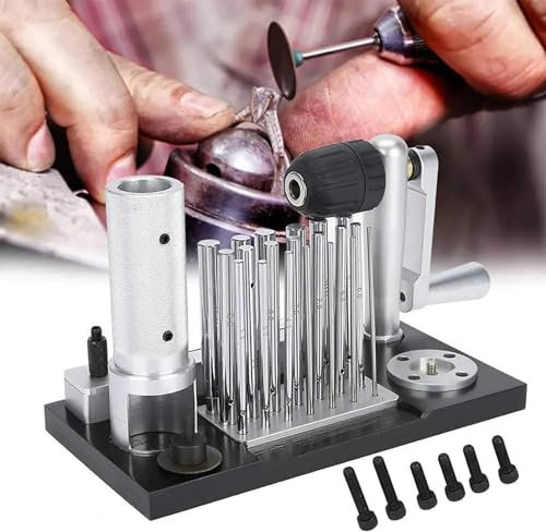 Professional Jump Ring Maker Kit, Ring Jewelry Maker Tool, Stainless Steel Jewelry Coil Wire Cutter, Hand-cranked Wire Drawing Machine, Bending Ring Maker with 20 Mandrels From 2.5mm To 12mm
