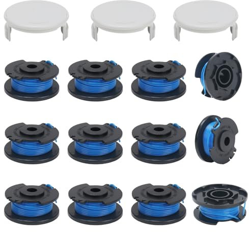 COEWUR 12 Pezzi Bobina a Filo Tagliabordi per Ryobi One + 18V 24V 40V 1.6 mm & 3.4m Bobina Filo con 3 Copertura Bobina Ricambio Decespugliatore per Tagliabordi