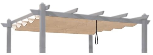 PURPLE LEAF Pergola Ersatzdach für 3 x 3 m Pavillon, Gartenpavillon Ersatzbezug, Wasserdicht, UV Schutz, Beige