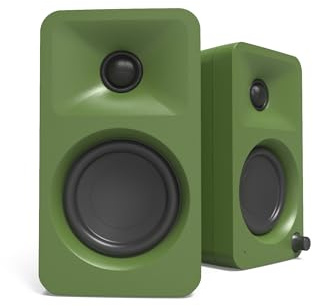 Kanto ORA 100W Powered Bi-amp Reference Desktop Computer Speakers w/Bluetooth 5.0 & USB-C | 100 Hz Crossover | Reference Quality Sound | Pair | Moss
