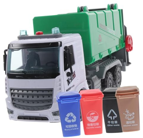 Vaguelly Camion D'Assainissement des Ordures Jouets pour Enfants Camion À Ordures Jouets pour Garçons Camion Poubelle Classification des Ordures d'apprentissage Trieur De Déchets