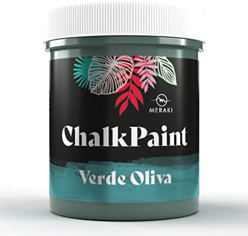 Meraki CHALK PAINT Pintura efecto tiza al agua mate (500ML) (VERDE OLIVA)