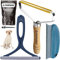 PANDANIA Kit 3 Brosses Anti-Poils – Enlève Poils d’Animaux, Bouloches, Cheveux sur Canapé, Vêtements, Tapis, Sièges Auto – Grattoir Cuivre, Brosse Silicone, Peigne Rasoir Réutilisables