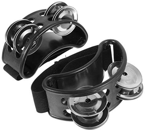 Yardwe 2pièces Tambourin pour Pied à Enfilage Facile Instrument De Percussion Portable Jouet Musical pour Garçon Fille
