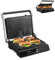 SOARS Appareil Croque Monsieur 3 en 1 1800-2000W, Machine à Panini Électrique avec 5 Modes de Cuisson Auto 200-230℃, Angle d'Ouverture à 180°, Plaque Grill Amovible et Lavable, Minuterie 0-4H, Noir