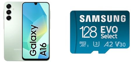 Samsung Galaxy A16 Android 14, Super AMOLED Display 6.7 FHD+, 4GB RAM, 128GB, 5,000 mAh Battery, IP54, Expandable Memory, Light Green Memory EVO Select 128GB