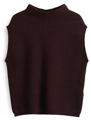 OPUS Damen Pullunder | PASILLA Regular Strickpullunder aus BCI Cotton Mix Dark Grape, 42