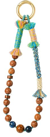 CHUQING Cadena para teléfono móvil corta para muñeca, con cuentas, correa de mano, para teléfono móvil, mariposa, cadena para teléfono móvil