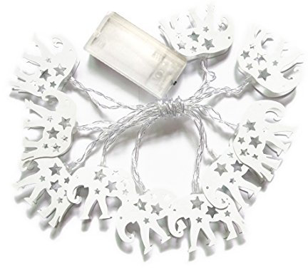 Penfly 1.65M 10LEDs Decorative Elephant Shape Fairy Night Mood Light for Home Indoor Babyroom Bedroom Festival Wedding Warm White
