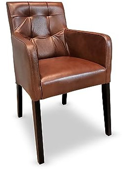 Quattro Meble Echtleder Stühle David Arm Pik Brown 3000 Lederstühle Sessel mit Armlehnen Echt Leder Esszimmer Stuhl