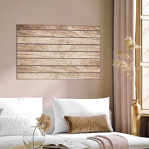 banjado Glas Magnettafel 60x40cm / Magnetwand Glas/Magnetpinnwand als Memoboard Glas/Pinnwand Magnettafel Küche, Büro, Kinderzimmer inkl. 4 Magnete & Montageset - Blasse Holzlatten