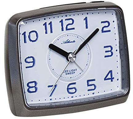 Atlanta Wecker ohne Ticken mit Licht Analog Grau - 1979-4
