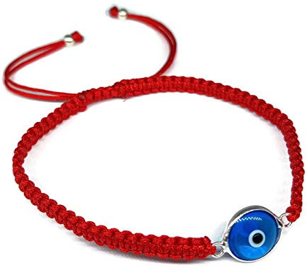 MYSTIC JEWELS By Dalia - Bracciale classico occhio turco della buona fortuna e Argento, colore: rosso, cod. 1