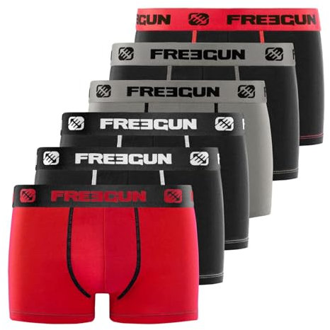 Boxer Homme Coton, Calecon Homme, Durable, Ajustement Parfait (Lot de 6), Noir Taille XXL