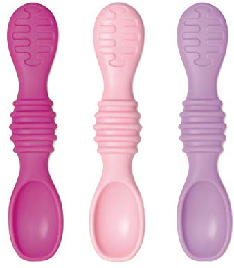 Bumkins Dipping, Feeding, Baby Led Weaning, Training Spoons, 3 Months+, 3-Pack - Lollipop
