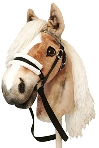 Hobby Horse Realistic with Bridle - A3 Haflinger Horse on Stick