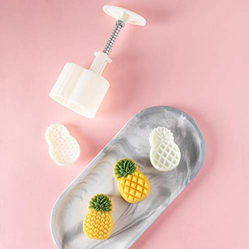 50g Mooncake Mould with Pineapple Lotus Stamps Bakeware Cookie Cutter Hand Press Mould Cake Decoration Tool Kitchen Gadget for Kitchen Cookie Muffin Fondant Cupcake Dessert