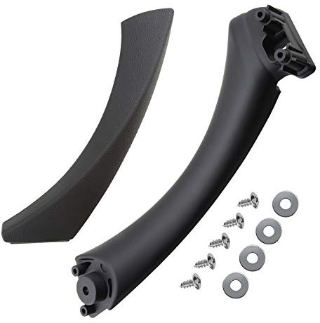 OTOTEC Car Left Side Passenger Inner Door Handle Bracket & Outer Trim Cover 51419150335 51417230849 with Screws Black