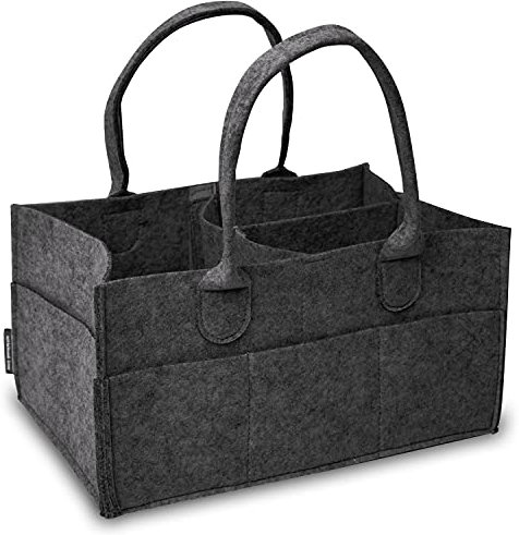 Rubberneck Baby Windel Filztasche - tragbare Wickeltasche, Allzweck Organizer aus Filz (Dunkelgrau, 33 x 22 x 17 cm)