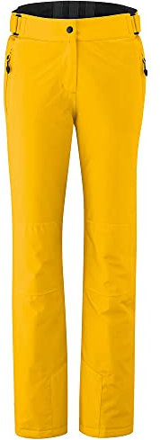 Maier Sports W Vroni Slim Gelb - wasserdichte schmal geschnittene Damen mTex Skihose, Größe 44 - Farbe Dandelion