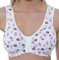 Gemm Womens Stretch Soft Cotton Lycra Non Wired Front Fastening Comfortable Bra,White Floral,42