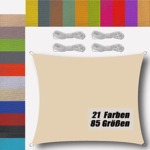 sonnensegel wasserdicht(21 Farben und 85 Größen) dreieckig rechteckig sonnensegel balkon regenschutz 95% UV Schutz Windschutz Überdachung Plane für Garten Terrasse Outdoor Camping Patio Schwimmbad