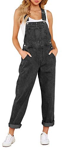 Roskiky Salopette da Donna Tuta Donna Intera Tuta Jeans Donna Salopette Casual Stretch Denim Donna Jeans Tuta Con Tasche, Nero Iconico, M Tuta Intera Donna