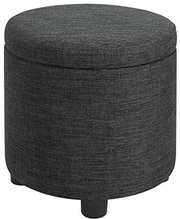 Designs4Comfort Pouf de rangement rond avec couvercle réversible