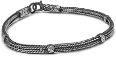 Silberoxidiertes Armband für Herren, Wikinger-Armband aus Sterlingsilber, oxidiertes Armband, keltische Armbänder für Herren, 7.50 Inches 19 cm, Sterling-Silber