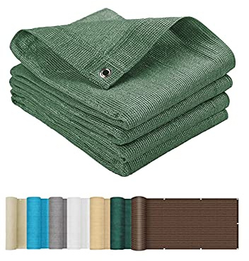 Sonnensegel atmungsaktiv 3 x 3 m UV-Schutz 85% Sonnensegel Sonnenschutz Segel mit Ösen und Befestigungsseile für Balkon Terrasse Garten, Dunkelgrün