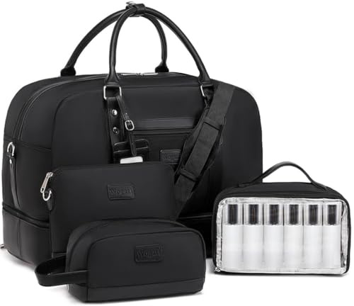 Wogarl Weekender Bag for Women Large Canvas Overnight Bag Travel Bag Carry On Luggage Weekender Bag with Shoe Compartment for Travel, Night Flight, Daily Use