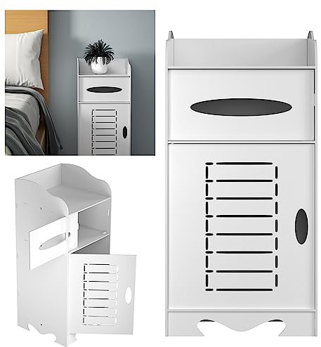Waterproof Bathroom Cabinets Floor Standing Wooden Cupboard with Single Door and Drawer, Free-standing Floor Cabinets Bathroom Storage Units for Living Room Bedroom Hallway, 24 x 10 x 10 inch