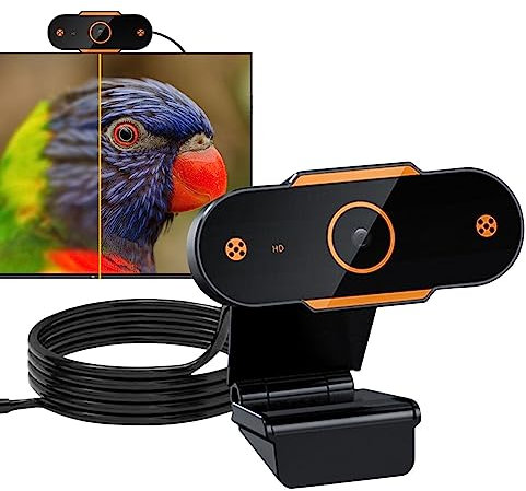 Maodom Webcam, webcam con trasmissione in diretta, USB, senza driver, webcam per laptop con funzione di messa a fuoco automatica, ampio angolo di visione per desktop, laptop, PC