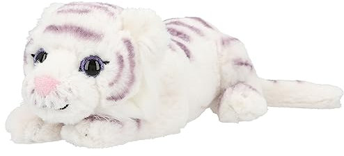 Depesche 12520 TOPModel Fantasy Tiger - Kuscheltier Tiger mit weißem Fell und Glitzeraugen, ca. 50 cm großer Plüschtiger
