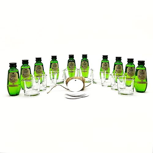 Mini Botellas de Licor Con Todo Lo Necesario Para Que Las Personalices Tu | Kit Completo (RUAVIEJA HIERBAS, 10 BOTELLITAS)