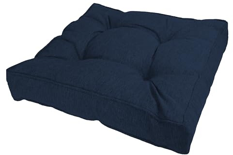 POKAR Loungekissen Sitzkissen Sitzauflagen Stuhl Stuhlkissen für Stuhl Rattanmöbel Gartenmöbel Kissen Outdoor Sitzpolster Lounge Polster 70x70x10 cm, Dunkelblau