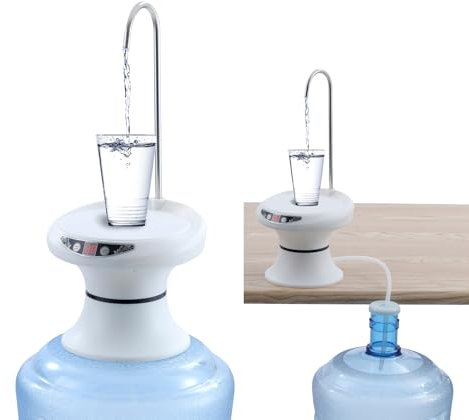 TOPWAY Tisch-Wasserflaschen Pumpe mit Ablageschale, Aufladung Automatischer Elektrischer Flaschen Wasserpumpe Wasserspender Universell für Zuhause, Küche, Büro, Camping