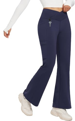baleaf Thermoleggings Damen Winter Outdoorhose XS-2XL | 74CM Fleecegefütterte DWR-Beschichtung Wasserabweisend, 4-Wege-Stretch Stoff, V-Crossover Highwaist für Wander Camp Ski