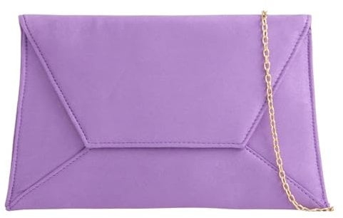 UShopUK Suede Envelope Style Bridal Prom Wedding Evening Clutch Party Purse Hand Bag (Lilac)