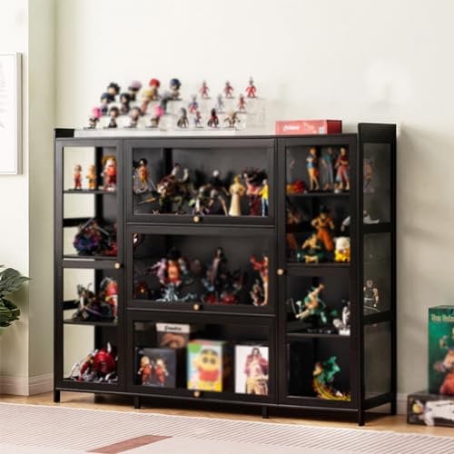 FVTVHEV Vitrine en Verre pour Collection - Armoire Vitrine Meuble Salon - pour Salon et Bureau 135×33×111cm