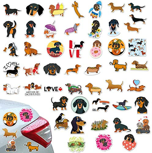 Dackel-Aufkleber, wasserdichte Hundeaufkleber, lustige Tieraufkleber, Weiner Hundeaufkleber für Wasserflaschen, Laptop, Skateboard, Gitarre, Computer, Telefon Samuliy