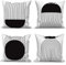ASDCXZ Boho Kissenbezug 50x50 cm 4er Set, Modern Abstrakt Kunst Schwarz Sonne Weiß Sofa Dekokissen Kissenbezüge Kissenhülle Waschbar Polyester Flachs Textil Outdoor Kopfkissenbezug Kissen Bezug