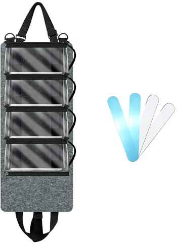 Wetry Tasche kompatibel mit Tonies Hörfiguren, Transporter kompatibel mit Toniebox Hörfiguren, für von bis zu 30 Tonie Hörfiguren, Grau