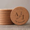 gume Dessous de verre en bois gravés personnalisés, sous-verres en liège personnalisés, cadeau de mariage, dessous de verre personnalisés avec logo (50 pièces, diamètre 10 cm)