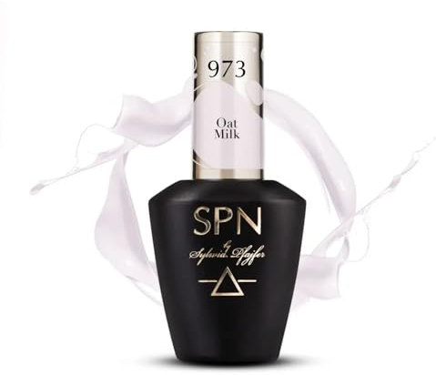 SPN Nails Professional 973 Oat Milk Whites UV LaQ Gel Nail Polish 8ml, High Pigmentation, Medium Thick, Quick-drying Salon-Lasting Manicure,Nail Art DIY at Home