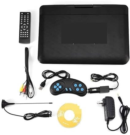 Lecteur DVD Portable, 13 Pouces HD Portable écran Rotatif Smart TV VCD Lecteur DVD Mini Carte TF USB vidéo Rechargeable télévision Lecteur CD/DVD/MP3/MP4 Portable(Color:6X Black)