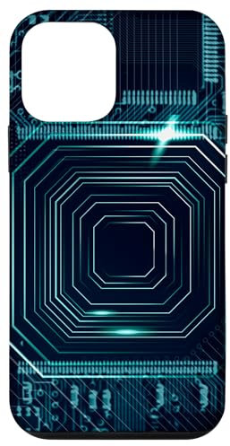 Carcasa para iPhone 12 mini Placa base Microchip Circuito Negro TI Fondo de computadora